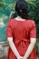 Neemai red butter silk checkered maternity dress with adjustable back tie, flexible waist fit, bump-friendly pregnancy wear, plus size maternity wear 