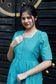 Neemai teal checkered butter silk maternity dress with front buttons and flowy fit, lightweight breathable summer wear, ethnic festive collection, plus size friendly