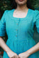 Neemai blue butter silk nursing friendly maternity dress with front button opening, feeding access design, pregnancy essential outfit, summer friendly plus size wear