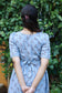 Back view of neemai cotton maternity dress with adjustable waist tie, bump friendly pregnancy gown 