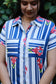 Neemai trendy striped lounge co-ord set with collared neckline, button-down top and breathable all-day wear for summer.