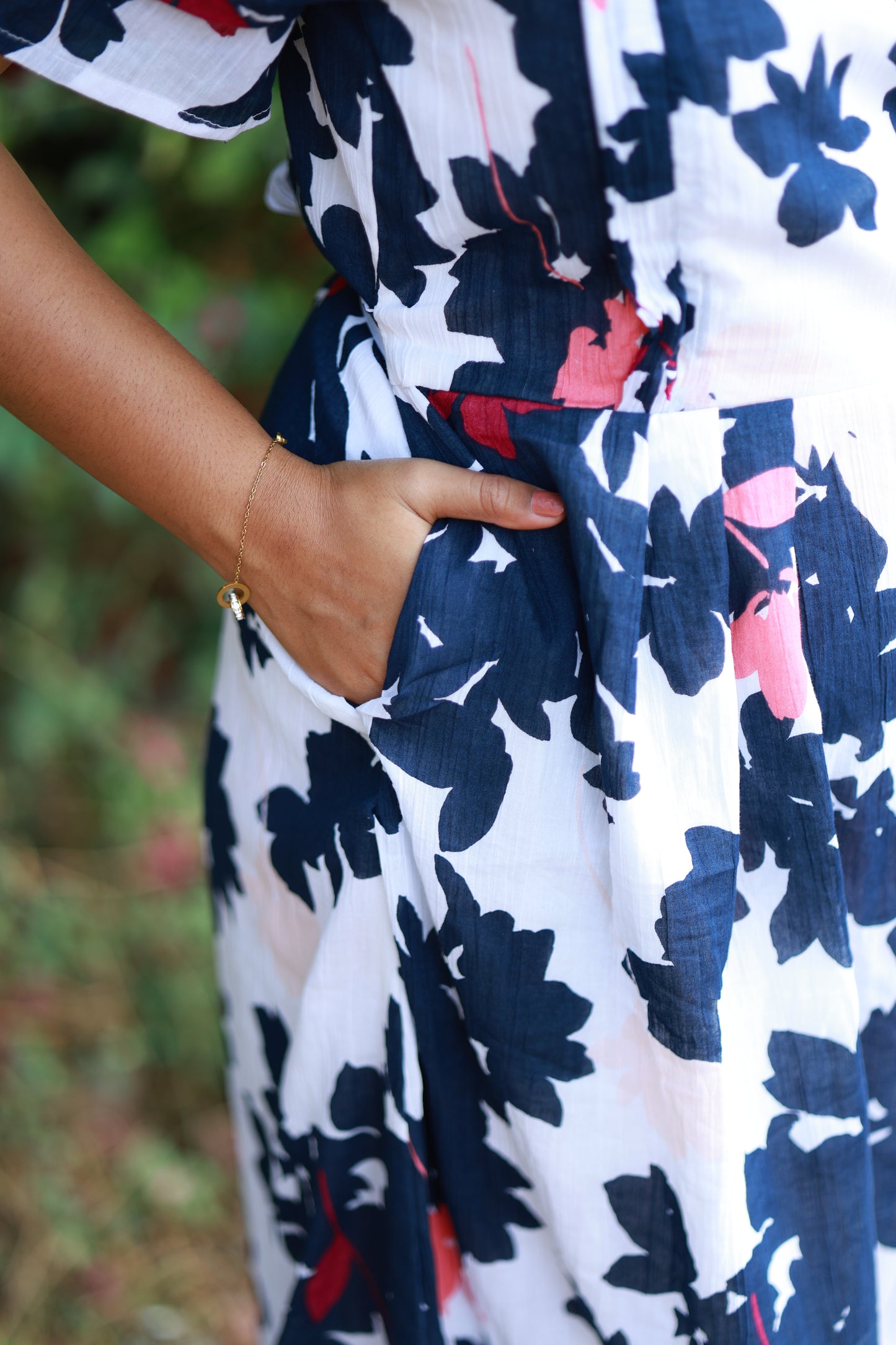 Cotton Maternity Midi/Gown/Maxi -  Floral print