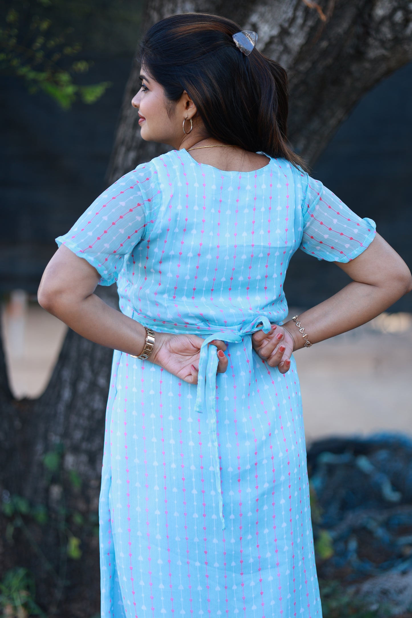 Maternity Maxi/Gown/Midi - Blue -  Venmegam