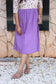 Maternity/Feeding Midi/Gown - White and purple , bottom  Purple color, Holiday maternity dress