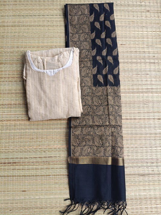 Banarasi Brocade Duppatta-  only Duppatta - Black Color