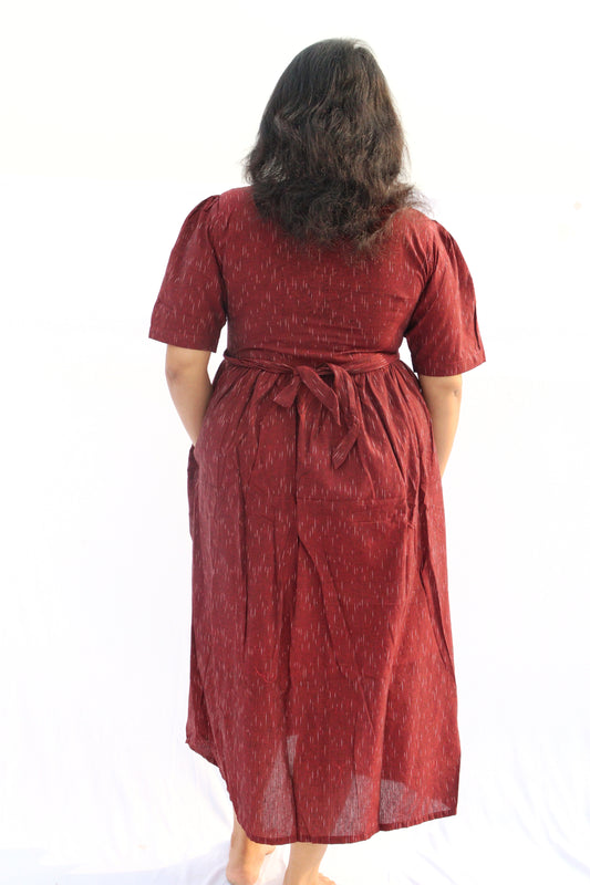 Maternity Top/Dress with Center zips - Ruby Red