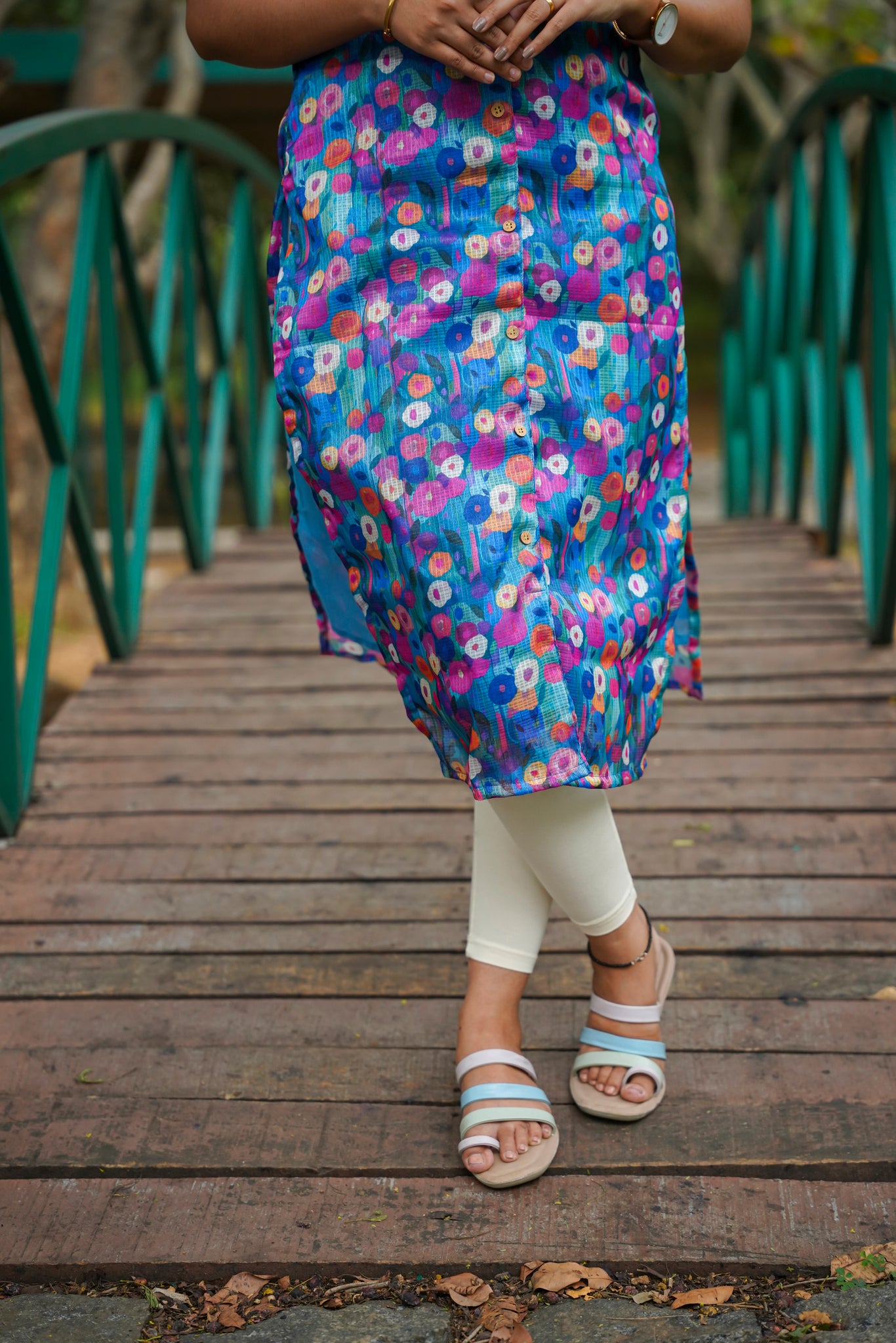 Kurti - Blue Blossom Breeze