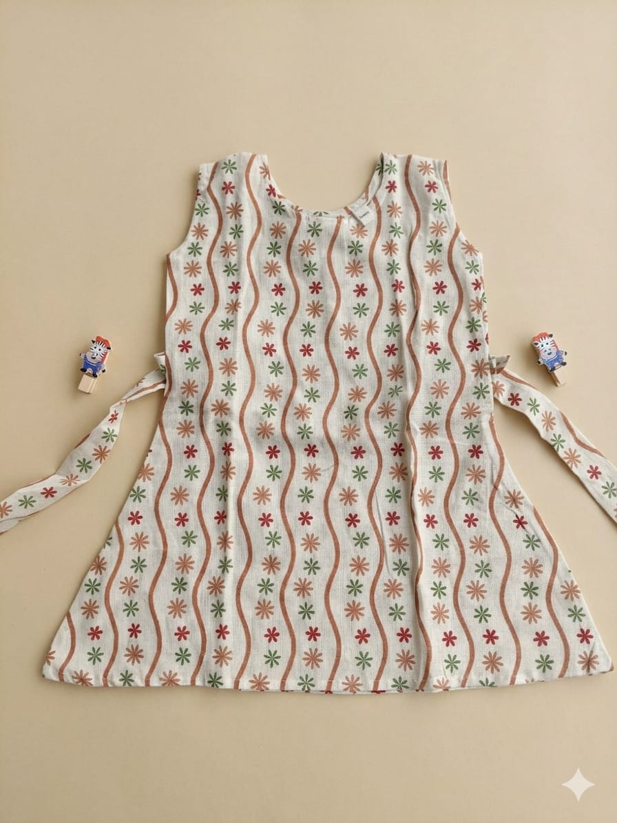 2 to 3 Years Girl baby dress- Cotton  / Muslin  (Pack of Three)