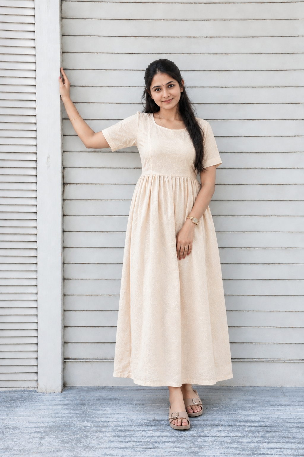 Maternity / Feeding Maxi/Gown - Full cotton lining- Extremely lightweight - Photoshoot maxi - with Dupatta