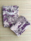 Block printed kalamkari cotton Maternity 2 pc chudidhar set [ Top with double side zip, and dupatta - Yazhi violet