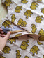 Block printed kalamkari cotton Maternity 2 pc chudidhar set [ Top with center zip, and dupatta - Green elephant kalamkari