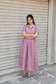 Premium Muslin - Feeding/ Maternity Maxi/Gown - Cotton lining /Center zip -Collar pink and black elephant