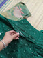 Raw Silk Maternity Feeding Gown/Maxi – Green| Double Side Zip