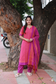 Handloom cotton Maternity 3 pc chudidhar set [ Top with center zip, pant and dupatta] -  Light pink