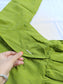 Prewashed Handloom Cotton - Feeding/ Maternity Maxi/Gown - Cotton lining /Double side zip - Green Stripe