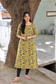 Block printed kalamkari cotton Maternity 2 pc chudidhar set [ Top with double side zip, and dupatta - Green fish