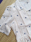 Onam special Maternity maxi / gown-White and Blue butta