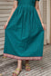 Handloom cotton - Maternity / Feeding - Maxi/Gown -Full Cotton Lining - Double side Zips - Peacock Green