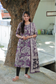 Block printed kalamkari cotton Maternity 2 pc chudidhar set [ Top with double side zip, and dupatta - Yazhi violet