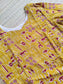 Block printed kalamkari cotton Maternity 2 pc chudidhar set [ Top with double side zip, and dupatta - Yellow fish