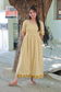 Premium Muslin- Feeding/ Maternity Maxi/Gown - Cotton lining /Double side zip - Yellow