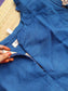 Block printed kalamkari cotton Maternity 3 pc chudidhar set [ Top with center zip, pant and dupatta] - Blue  Kalamkari