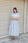 Premium Muslin - Feeding/ Maternity Maxi/Gown - Cotton lining /Center zip -Collar blue teddy