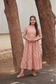 Cotton - Feeding/ Maternity Maxi/Gown - Cotton lining /Double side zip - Pink Floral