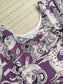 Block printed kalamkari cotton Maternity 2 pc chudidhar set [ Top with double side zip, and dupatta - Yazhi violet