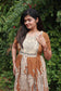 Kalamkari cotton- Feeding/ Maternity Maxi/Gown - Cotton lining  / Double side zip- Brown with sandal