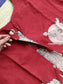 Block printed kalamkari cotton Maternity 2 pc chudidhar set [ Top with center side zip, and dupatta - Brown flower