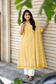 Cotton Maternity 2 pc chudidhar set [ Top with center zip and dupatta ] -A line Top - ( No side open top ) Yellow