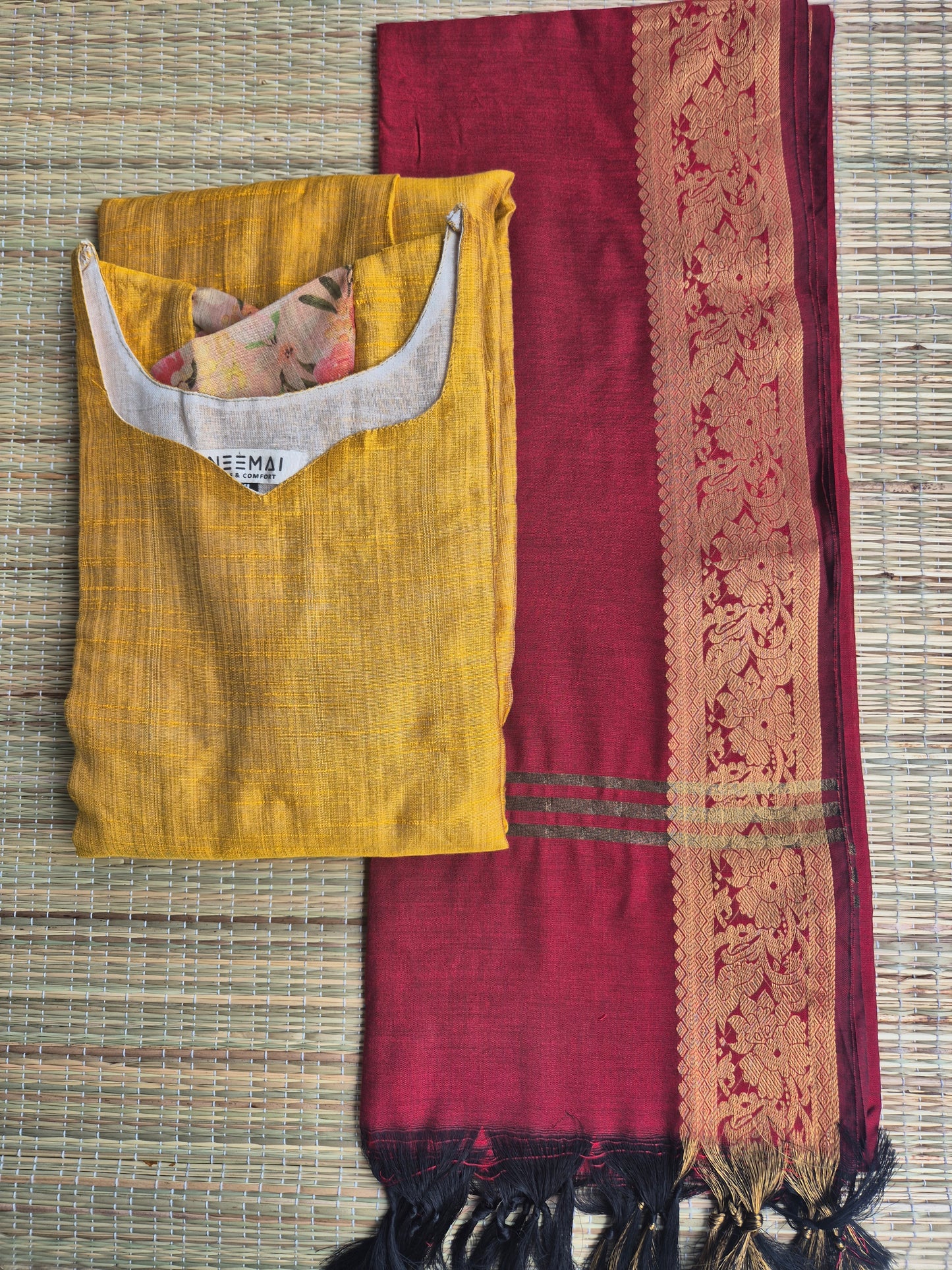 Silk Dupatta - Marron - Only Dupatta
