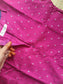 Raw Silk Center zip Cotton   Normal /Feeding kurti -Pink and White dot
