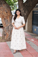Prewashed Premium South Cotton | Casual | Maternity Dress | Center zip | White and Purple butta