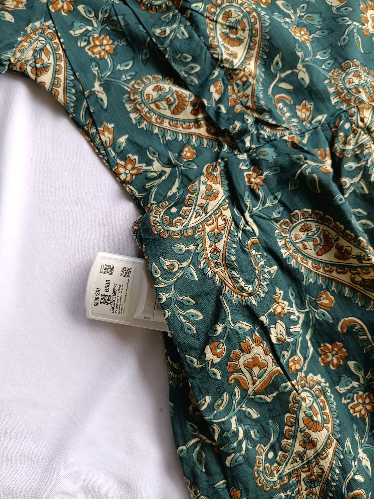 Cotton - Feeding/ Maternity Maxi/Gown - Cotton lining /Double side zip - kalamkari/paisley Green flower