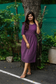 Cotton Maternity/Feeding Midi/Gown - Self plum -  Chest part lining - 43 inches