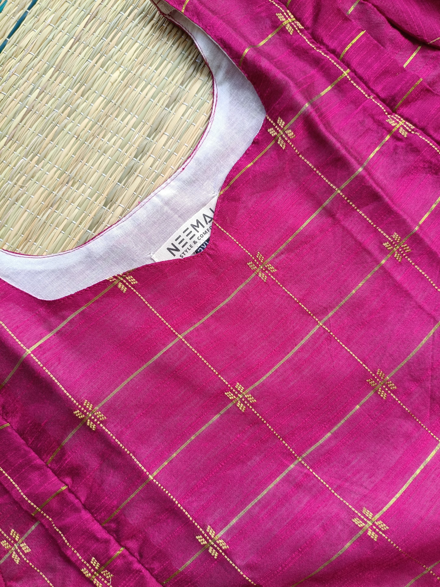 Raw silk Maternity Maxi/Gown - Festival Collection - Rani Pink