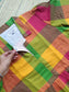 Madras checks Cotton - Feeding/ Maternity Maxi/Gown - Cotton lining /Center zip -Multi color