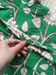 Block printed kalamkari cotton Maternity 2 pc chudidhar set [ Top with double side zip, and dupatta - Dark Green Flower