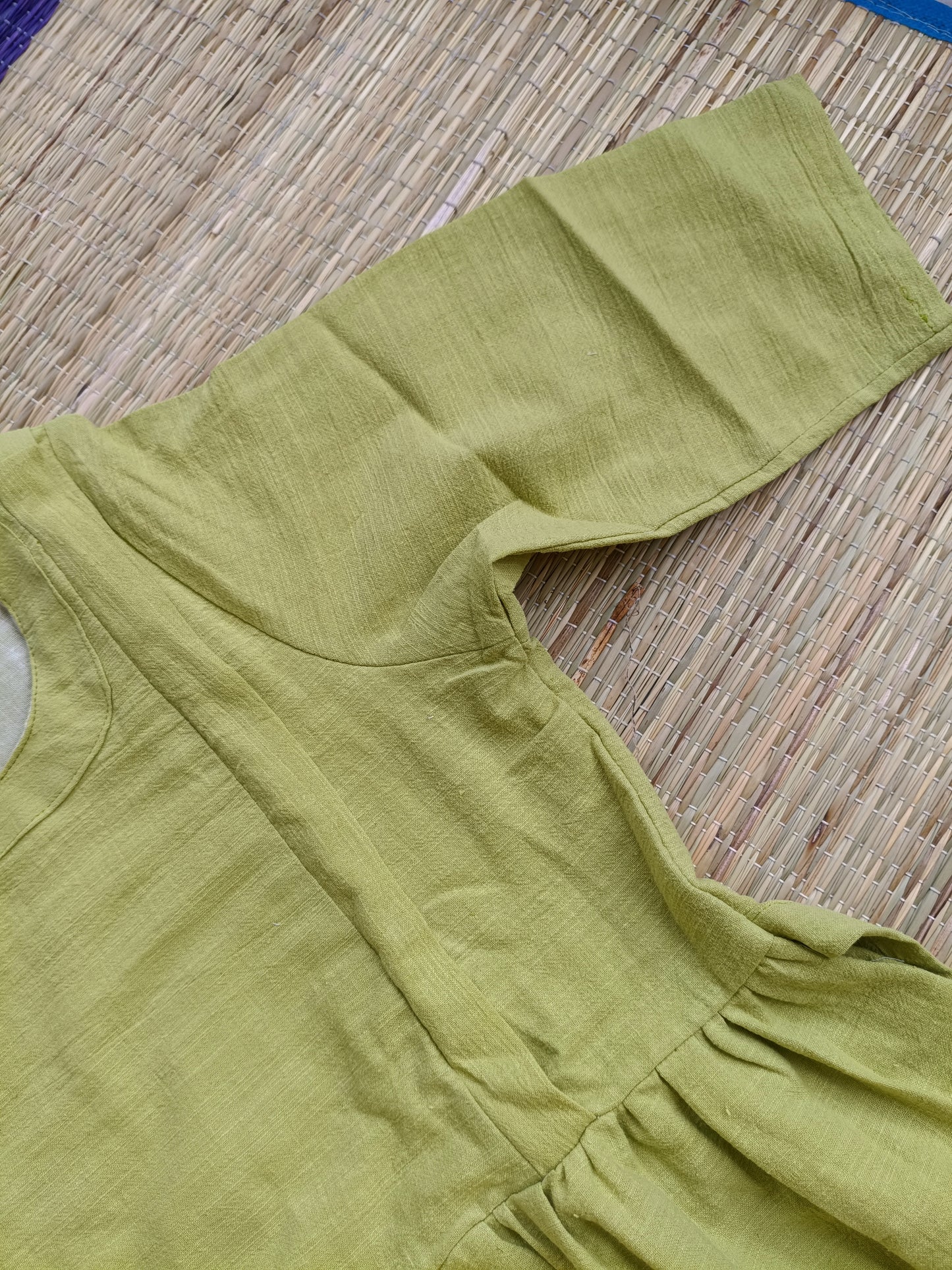 Premium  Muslin- Feeding/ Maternity Maxi/Gown - Cotton lining  / Double side zip  -Light green