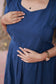 Chettinad Cotton -2 pc set -Maternity Maxi/Gown - Festival Collection -Full cotton lining- Double side zip with dupatta- Navy blue And Sandal