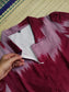 Ikkat Cotton Maternity Feeding Gown/ Maxi / Center  zip– Maroon with pink