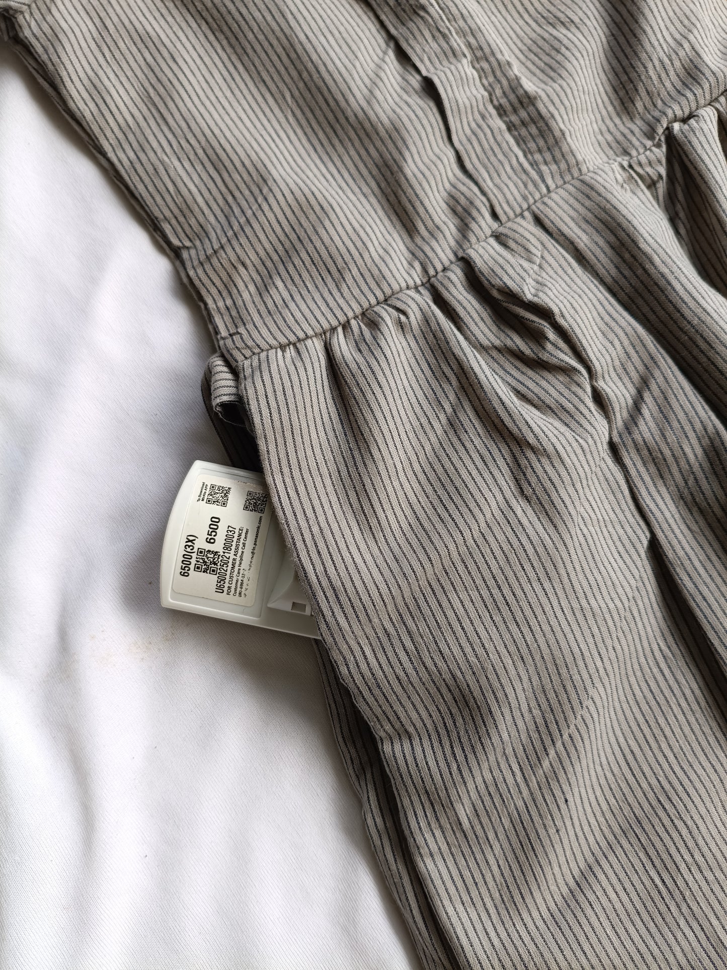 Cotton - Feeding/ Maternity Maxi/Gown - Cotton lining /Double side zip - Gery Stripe