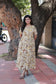 Kalamkari cotton- Feeding/ Maternity Maxi/Gown - Cotton lining  / Double side zip- Brown with yellow