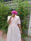Premium Muslin - Feeding/ Maternity Maxi/Gown - Cotton lining with Center zip -Collar light pink