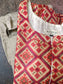 Raw silk Maternity Maxi/Gown in center zip - Festival Collection- Full cotton lining -Silver with red patola