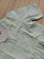 Popcorn Cotton - Feeding/ Maternity Maxi/Gown - Cotton lining /Center zip -Collar White with Green stripe