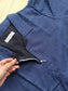 Prewashed handloom Cotton - Feeding/ Maternity Maxi/Gown - Cotton lining /Center zip -Collar  navy Blue stripe