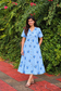 Muslin Collar A line Dress (Relaxed Fit)  – Blue |Front 4 Button Openable  Maternity & Feeding/Casual wear Dress